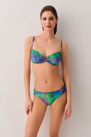 Suwen Palm Yanı Pileli Bikini Alt