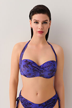 Suwen Bluebell Kalın Bağcıklı Straplez Bikini Üst