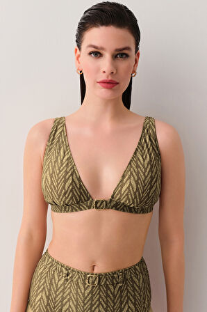 Suwen Montana V Yaka Detaylı Bikini Üst