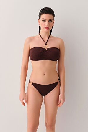 Suwen Misty Aksesuarlı Straplez Bikini Üst