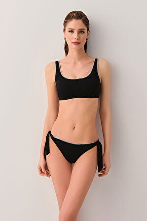 Suwen Lisa Kroşeta Detaylı Bralet Bikini Üst