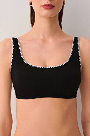 Suwen Lisa Kroşeta Detaylı Bralet Bikini Üst