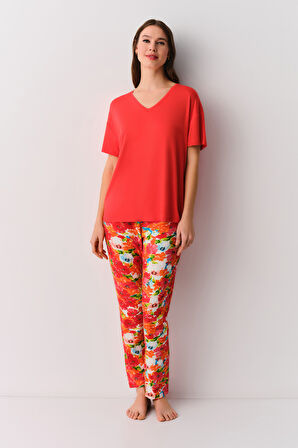 Suwen Reddish Pijama Takımı