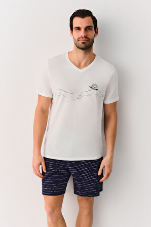 Suwen Sailor Erkek Şort Pijama Takımı