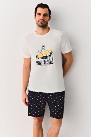 Suwen Riders Erkek Şort Pijama Takımı