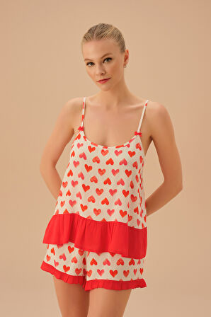 Suwen Heart Şort Pijama Takımı