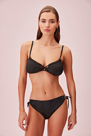 Suwen Line Lurex Yanı Bağcıklı Parlak Bikini Alt