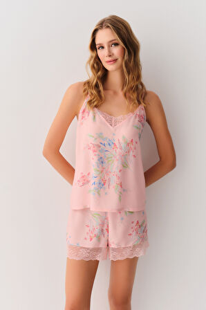 Suwen Flower Şort Pijama Takımı