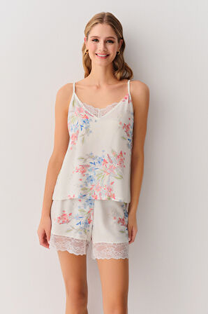 Suwen Flower Şort Pijama Takımı