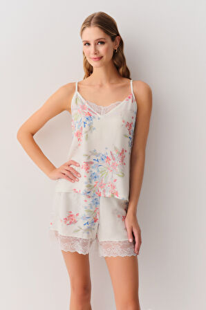 Suwen Flower Şort Pijama Takımı
