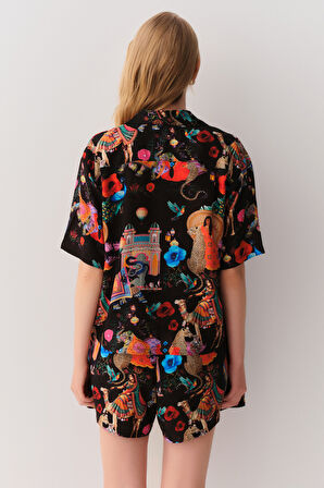 Suwen Carnaval Maskülen Şort Takımı