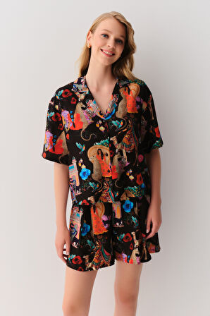 Suwen Carnaval Maskülen Şort Takımı