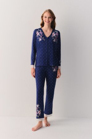 Suwen Jane Gömlek Yaka Pijama Takımı