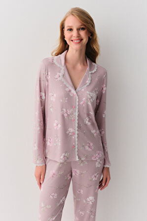 Suwen Lara Maskülen Pijama Takımı