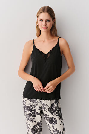 Suwen Melange Flower 3 Parçalı Pijama Takımı