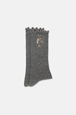 Suwen Frill Embriodery Soket Çorap