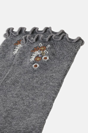 Suwen Frill Embriodery Soket Çorap