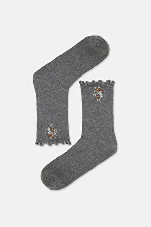 Suwen Frill Embriodery Soket Çorap