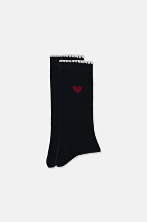Suwen Heart Picot Soket Çorap