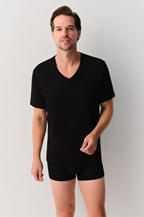 Suwen Erkek Modal V Yaka T-Shirt