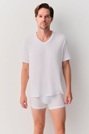 Suwen Erkek Modal V Yaka T-Shirt