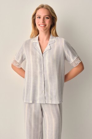 Suwen Princess Gömlek Yaka Pijama Takımı