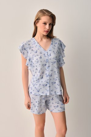 Suwen Betty Gömlek Yaka Şort Pijama Takımı