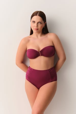 Suwen Metal Aksesuarlı Straplez Bikini Üst