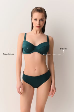 Suwen Pipe Balenli Toparlayıcı Aksesuarlı Bikini Üst