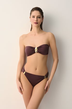 Suwen Stary Aksesuarlı Straplez Bikini Üst