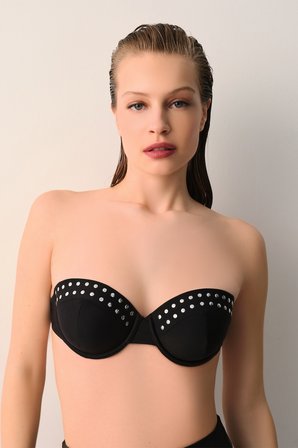 Suwen Spark Aksesuar Detaylı Straplez Bikini Üst