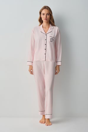 Suwen Emily Gömlek Yaka Pijama Takımı