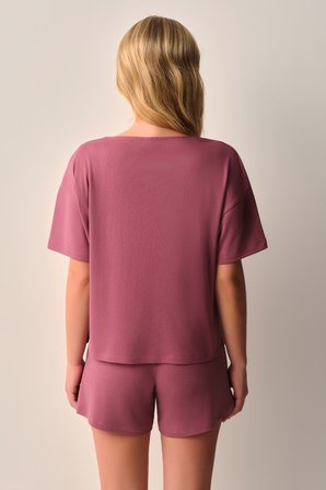 Suwen Mira Modal Gömlek Yaka Şort Pijama Takımı