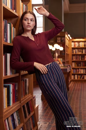 Suwen New Chapter Back to College Campus Pantolon