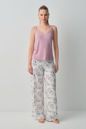 Suwen Flower Atlet Pantolon Pijama Takımı