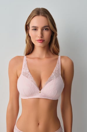 Suwen Floral Soft Dantelli Balensiz Yarı Destekli Bralet Sütyen