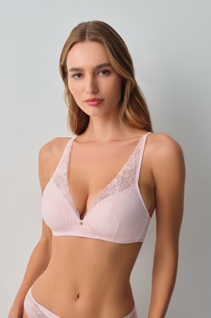 Suwen Floral Soft Dantelli Balensiz Yarı Destekli Bralet Sütyen