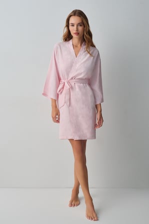 Suwen Floral Dantelli Kısa Sabahlık