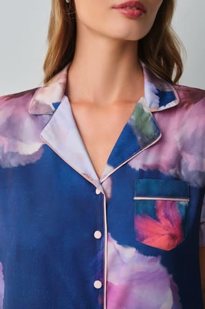 Suwen Floral Gömlek Yaka Pijama Takımı