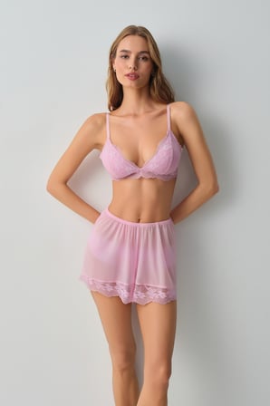 Suwen Scarlet Dantelli Şort Pijama Alt