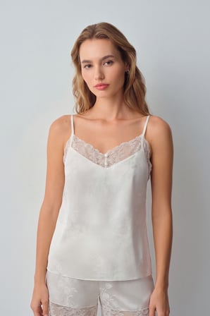 Suwen Bride Dantelli İnce Askılı Pijama Üstü