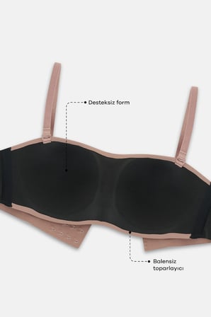 Suwen Invisible Hold Up Lazer Kesim İz Bırakmayan Toparlayıcı Straplez Sütyen