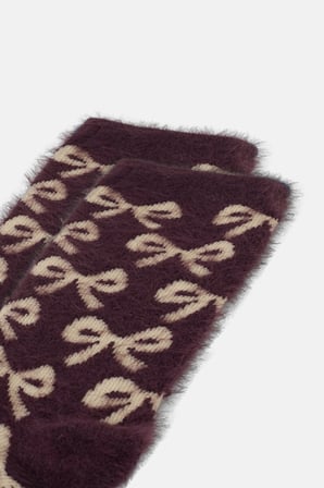 Suwen Fluffy Ribbon Soket Çorap