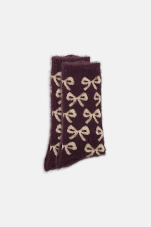Suwen Fluffy Ribbon Soket Çorap