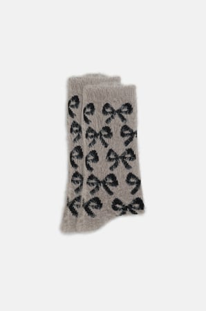 Suwen Fluffy Ribbon Soket Çorap