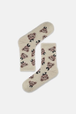 Suwen Fluffy BowBow Soket Çorap