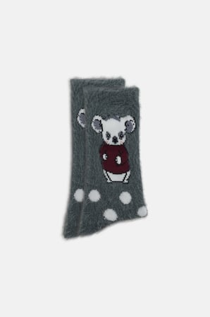 Suwen Fluffy Bear Dots Soket Çorap
