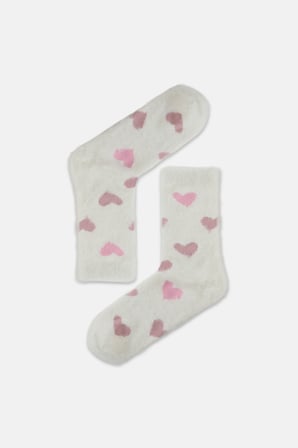 Suwen Fluffy Hearts Soket Çorap