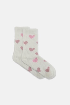 Suwen Fluffy Hearts Soket Çorap