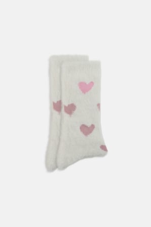 Suwen Fluffy Hearts Soket Çorap